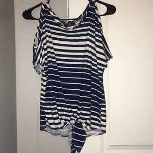 Cute striped off the shoulder top